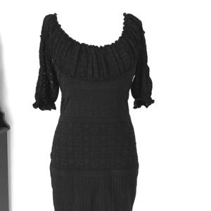 Catherine Malandrino Black Ruffle Dress Large NWOT